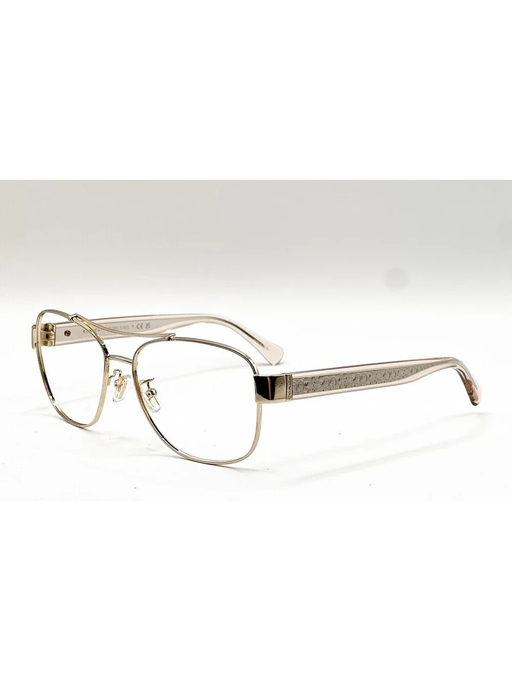 Coach HC 7064 926513 Light Gold Brown Gradient Aviator Eyeglass Frames 56-16-135